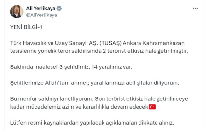 TUSAŞ'a terör saldırısı; 3 şehit, 14 yaralı (5)